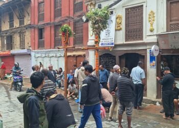 ‘यम्वो द्यो’ ठड्याएर भक्तपुरमा इन्द्रजात्रा सुरु