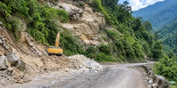 बाढीले भत्काएको बिरेठाँटी सडक मरमत गरेर यातायात सञ्चालनमा