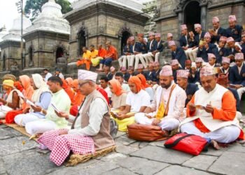 अकाल मृत्यु निवारणको कामनासहित बाढीमा दिवंगतप्रति सामूहिक धार्मिक अनुष्ठान