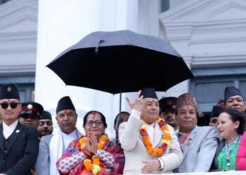राष्ट्रपति पौडेलद्वारा वसन्तपुरमा इन्द्रजात्रा अवलोकन