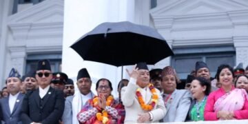 राष्ट्रपति पौडेलद्वारा वसन्तपुरमा इन्द्रजात्रा अवलोकन