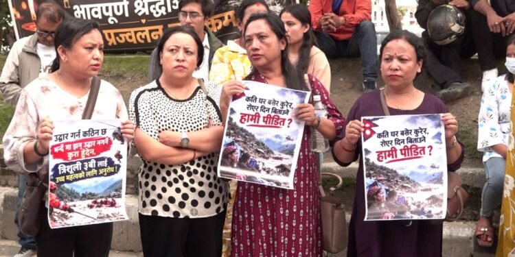 त्रिशूली–३ ‘बी’ आयोजनामा बेपत्ता परिवारको माइतीघरमा प्रदर्शन, उद्धार तीव्र बनाउन माग